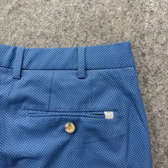 Peter Millar Golf Shorts Men 34 Blue Polka Dot Performance 9" Stretch - Picture 10 of 16